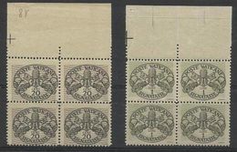 1946 Vaticano Vatican SEGNATASSE Righe Larghe Carta Grigia 20c  + 1L In Quartina MNH**  Firm.Biondi   POSTAGE DUE Bl.4 - Portomarken