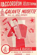 59-CAMBRAI-RARE PARTITION MUSIQUE-ACCORDEON GALANTE MUSETTE-GINO CONGIN-EDITIONS E. BASILE 61 AV.VALENCIENNES-1958 - Partitions Musicales Anciennes