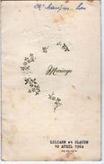 VP11.159 - Ancien Menu De 1964  - Mariage De Lilliane & Claude ?? ( Famille LE DUIGOU X ALLO ) - Menu