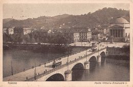 06778 "(TO) PONTE VITTORIO EMANUELE I"  ANIMATA, TRAMWAY, CHIESA GRAN MADRE. CART  SPED 1929 - Bridges