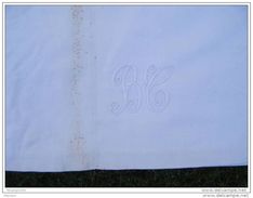 Drap Ancien  Monogramme BC 200x300 --------couture Au Centre-traces De Jaunissement  Au Pliage-2606---- - Bed Sheets