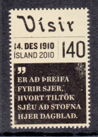 Iceland 2010 MNH Scott #1213 Iceland's First Newspaper 100 Years - Unused Stamps