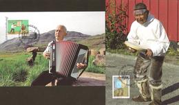 GROENLANDIA / GREENLAND - EUROPA 2014- " INSTRUMENTOS MUSICALES"- DOS MAXIMUM CARD De La SERIE - 2014