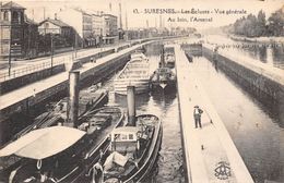 92-SURESNES- LES ECLUSES, VUE GENERALE , AU LOIN L'ARSENAL - Suresnes