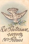 92-PUTEAUX- DE PUTEAUX RECEVEZ CES FLEURS - CARTE A PAILLETTES - Puteaux