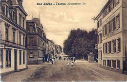 Cpa BAD SODEN I. Taunus - Königsteiner Strasse - ( Hotel Schöne Aussicht  - Hotel Adler Am Kurpark  ) - - Bad Soden