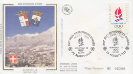 Enveloppe  FDC  1er   Jour   Jeux  Olympiques  D' ALBERTVILLE   1992 - Hiver 1992: Albertville