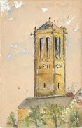 MAULE - Tour De L'église, Aquarelle - Maule