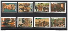 1991 Uganda DeGaulle France WWII Complete Set Of 8 MNH - Uganda (1962-...)