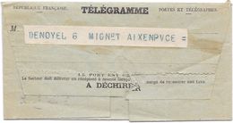Télégramme D'Aix En Provence De 1914. Avec Bandes. (Voir Commentaires) - Telegraph And Telephone