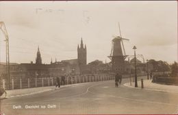 Delft Gezicht Op Delft Fotokaart 1948 Geanimeerd (Lichte Kreukjes Onderaan) ZELDZAAM Windmolen Windmill Molen  Moulin - Delft