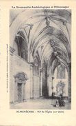 Delcampe - 61 - ALMENECHES - Nef De L' Église Saint-Martin (gravure) - Coll. Pasquis - La Normandie Archeologique Et Pittoresque - Argentan