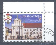 Slovenia Slowenien 2012 Used CTO: Tourism Architecture Church; Ptuj Minorits St. Peter & Paul Monastery; Coat Of Arm - Abadías Y Monasterios