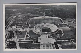 Motiv Olympia Sommer 1936-08-09 Ansichtskarte Flugaufnahme Olympiastadion M.Fussballermarke - Summer 1936: Berlin