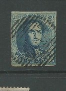 Belgium 1861 20 Cents Deep Blue Good Used - 1849-1865 Medallones (Otros)