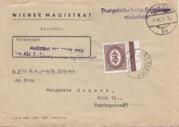 Österreich NACHPORTO 1949 - 60 Gro Randstück Auf Mag.Brief Gel.Wien - Plaatfouten & Curiosa