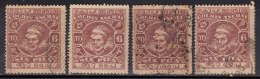 6p X 4 Shades, 1943 Used, Cochin, British India State - Cochin