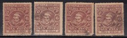 6p X 4 Shades, 1943 Used, Cochin, British India State - Cochin