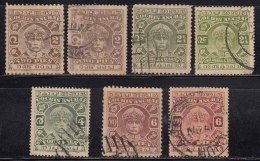 7 Diff., (With Perf.,Varities) Cochin,  1933 / 1938 Used, British India State - Cochin