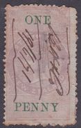 New Zealand 1907 Fiscal Stamps, One Penny Violet, Used - Gebraucht