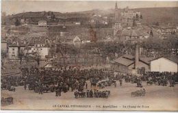 CPA Aurillac Cantal Auvergne écrite Marché Champ De Foire Bestiaux - Aurillac