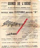 38- GRENOBLE- PUBLICITE USINES DE L' ISERE-PRAT ET CHEVALIER-29 QUAI CLAUDE BERNARD- HERSE-AGRICULTURE - 1900 – 1949
