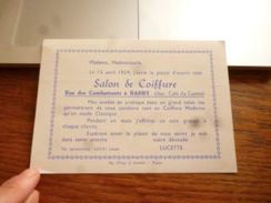 BC7-2-0 Ouverture Salon De Coiffure à Barry - 1959 - Leuze - Sin Clasificación