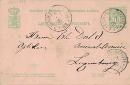 LUXEMBOURG - ENTIER POSTAL - ESCH-SUR-ALZETTE - 4-7-1893 (P1) - Stamped Stationery