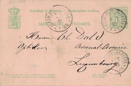 LUXEMBOURG - ENTIER POSTAL - ESCH-SUR-ALZETTE - 4-7-1893 (P1) - Postwaardestukken