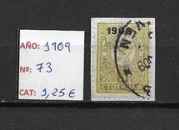 LOTE 1419  ///  BULGARIA  1909       YVERT Nº: 73     //    CATALOG./COTE: 1,25€        ¡¡¡LIQUIDATION!!! - Gebruikt