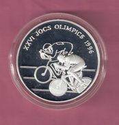 ANDORRA 10 DINARA 1994 SILVER PROOF OLYMPICS CYCLING 1995 - SCRATCHES ONLY ON CAPSEL - Andorre