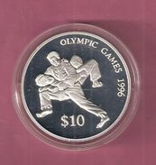 FIJI 10 DOLLARS 1993 SILVER PROOF OLYMPIC GAMES WRESTLING - SCRATCHES ONLY ON CAPSEL - Fiji