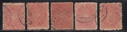 4ch X 5 Perf / Shades Variety, Travancore Used 1889,1904, 1914 (Uncheked Varities) British India, Shell, Coneshell - Travancore