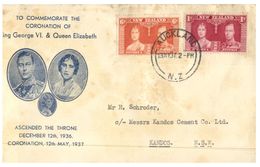 (325) New Zealand - Coronation Of King George VI & Queen Elizabeth - 1937 - Cartas & Documentos