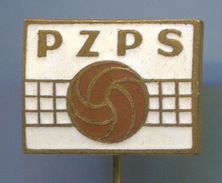 Volleyball, Pallavolo - PZPS / Poland Federation, Vintage Pin Badge, Abzeichen, Enamel - Volleyball