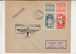 Lettre De  ZIGUINCHOR Le 17 MAI 37 Senegal  Service Aerien SENEGAL-CONGO  AEROMARITIME   1er Voyage MAI 1937 - Posta Aerea