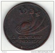 ETATS UNIS MEDAILLE CHICAGO 1933, WORLDS FAIR GOOD LUCK TOKEN , DATED 1934 SWASTIKA VERY SCARCE NICE ONE  . (PO21) - Professionali/Di Società