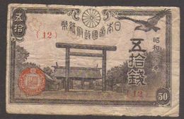 Banconota 50 SEN - Periodo 1942/44 - Circolata Con Molta Usura_W - Japan