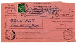 IRIS 1940-44 -  1F Vert (n°432) - Affranch. "AVIS DE RECEPTION" (tarif  Du 17/11/1938) - 1939-44 Iris