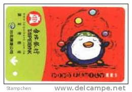 Taiwan Early Taipei Rapid Transit Train Ticket MRT Bird Acrobat Cartoon (AD Of Taipei Bank) - Wereld