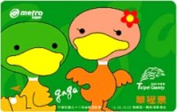 Taiwan Taipei Rapid Transit Train Ticket Duck Cartoon Logo Of 2003 National Sports Game - World