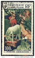 POLYNESIE FRANCAISE GAUGHIN PAINTING (?) WOMAN HORSE 100 FRANCS STAMP ISSUED1960's SG15 USEDLH READ DESCRIPTION !! - Gebruikt