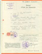 52 Prangey - Généalogie - Extrait Acte De Naissance En 1902 - Timbre Fiscal - VPAN 3 - Naissance & Baptême