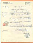 52 Chalindrey - Généalogie - Extrait Acte De Naissance En 1909 - Timbre Fiscal - VPAN 3 - Naissance & Baptême