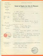 52 Chalindrey - Généalogie - Extrait Acte De Naissance En 1936 - Timbre Fiscal - VPAN 3 - Naissance & Baptême