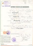 52 Villegusien - Généalogie - Extrait Acte De Naissance En 1935 - Timbre Fiscal - VPAN 3 - Naissance & Baptême