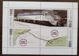 RUSSIE Ex URSS, Trains, TGV, Tren, Eurotunel, Feuillet 4 Valeurs Neuf Sans Charniere. ** MNH (3) - Trains