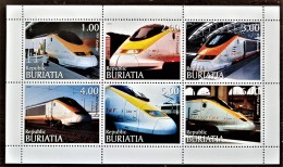 RUSSIE Ex URSS, Trains, TGV, Tren, Feuillet 6 Valeurs Neuf Sans Charniere. ** MNH (2) - Trains