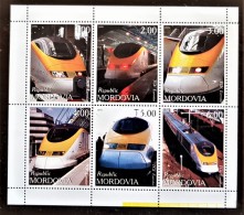 RUSSIE Ex URSS, Trains, TGV, Tren, Feuillet 6 Valeurs Neuf Sans Charniere. ** MNH - Trains