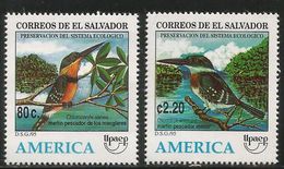 1995.El Salvador Birds Of The Mangrove Kingfishers Complete Set Of 2  MNH - El Salvador